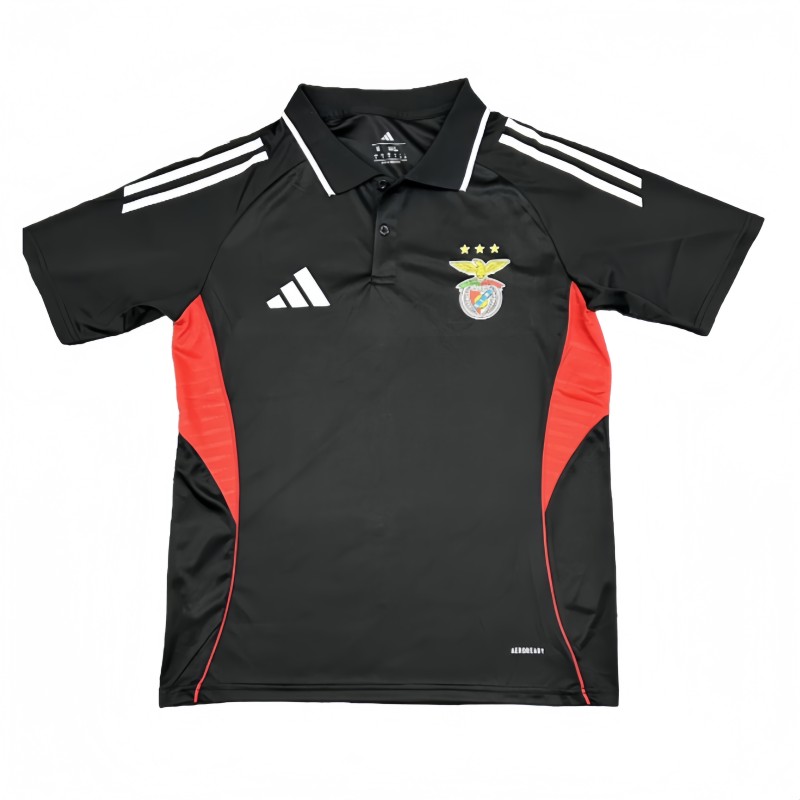 2025-26 Mens Benfica polo black Fans Soccer Jersey