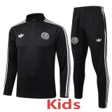 2025-26 Kids Germany Black  Half Pull Tracksuit