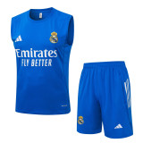 2025-26 Mens Real Madrid blue vest Training Short Suit
