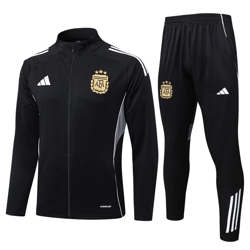 2025-26 Mens Argentina Black Jacket Tracksuit