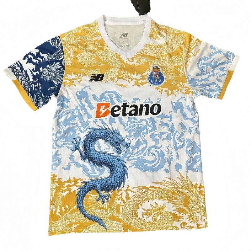 2025-26 Mens  Porto Yellow Blue Dragon Special Edition Soccer Jersey