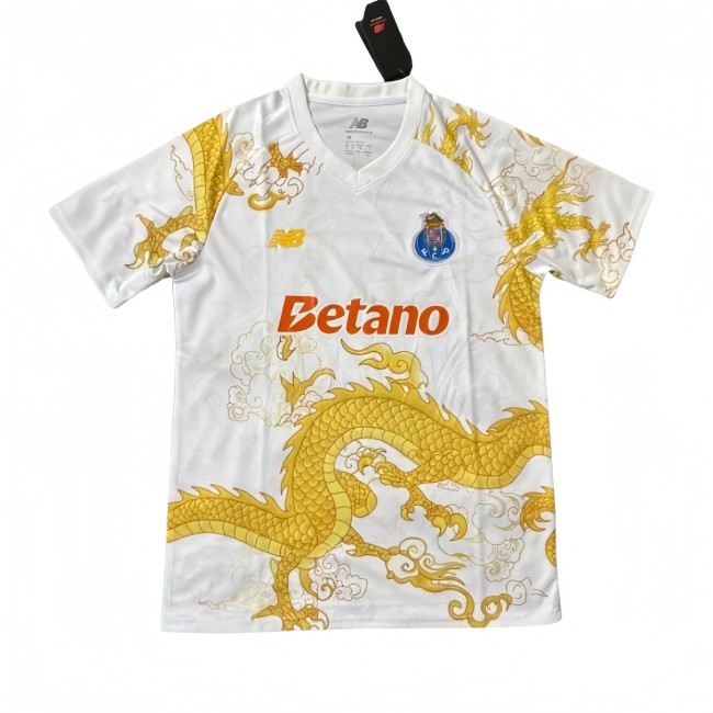 2025-26 Mens Porto White Gold Dragon Special Edition Soccer Jersey