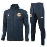 2025-26 Mens Argentina dark gray Retro version  Jacket Tracksuit