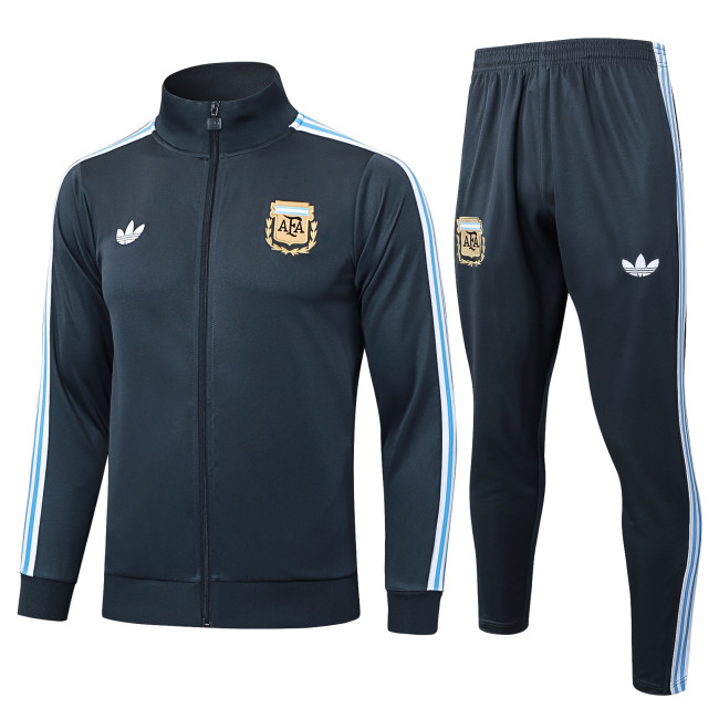 2025-26 Mens Argentina dark gray Retro version  Jacket Tracksuit