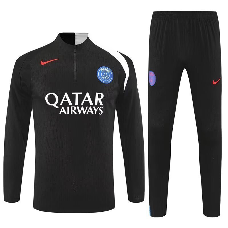 2025-26 Mens PSG black Jacket Tracksuit suit