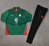 2025-26 Mens AC Milan Green half-pull Training suit