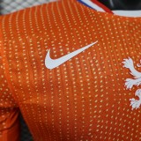 2025-26  Mens Netherlands Player  home orange soccer jersey