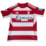 2025-26 with Sponor Logo Mens Granada home Red and white soccer Jersey