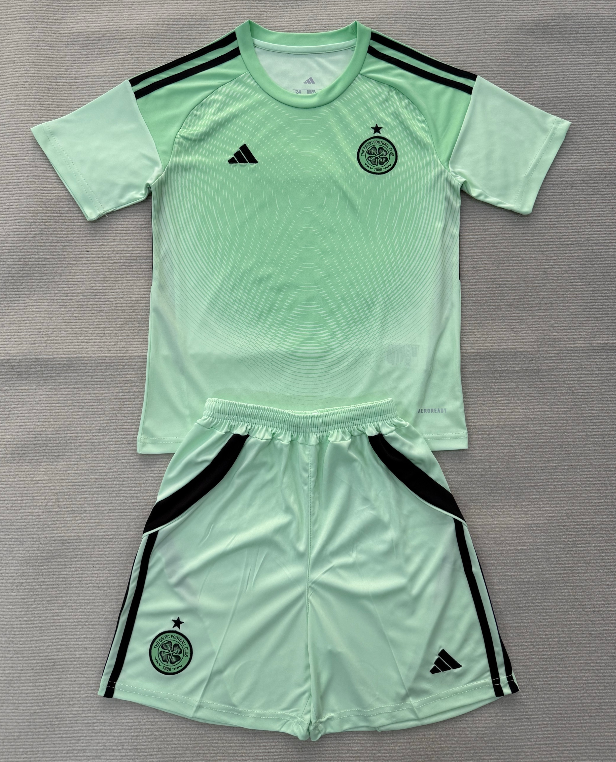 2025-26 Kids Celtic goalkeeper  green soccer jersey