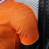 2025-26  Mens Netherlands Player  home orange soccer jersey