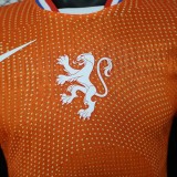 2025-26  Mens Netherlands Player  home orange soccer jersey
