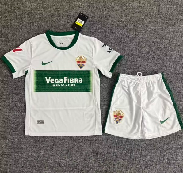 2025-26 KIDS Elche CF home white soccer jersey