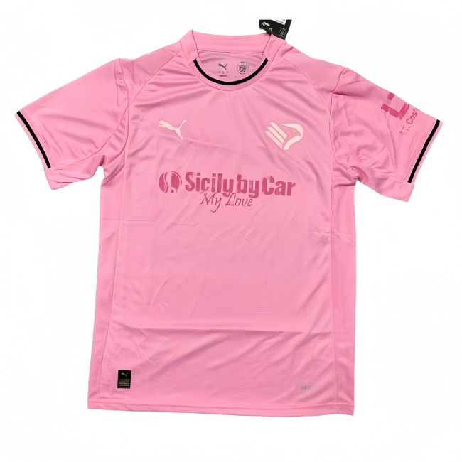 2025-26 with Sponor Logo Mens Palermo F.C. home pink  soccer jersey