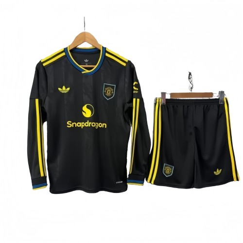 2025-26 KIDS  Manchester United Third away long sleeve soccer Jersey