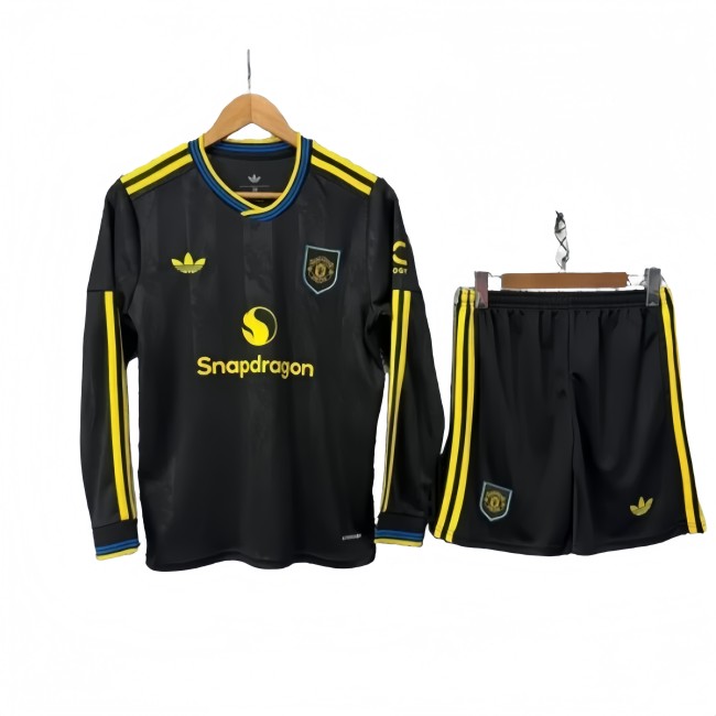 2025-26 KIDS  Manchester United Third away long sleeve soccer Jersey