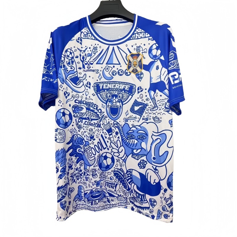 2025-26 Mens CD Tenerife Limite Edition white blue Soccer Jersey