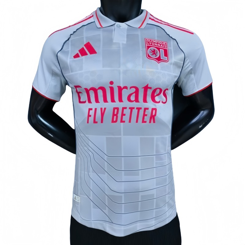2025-26 Mens Lyon Third away white Player version Soccer Jersey