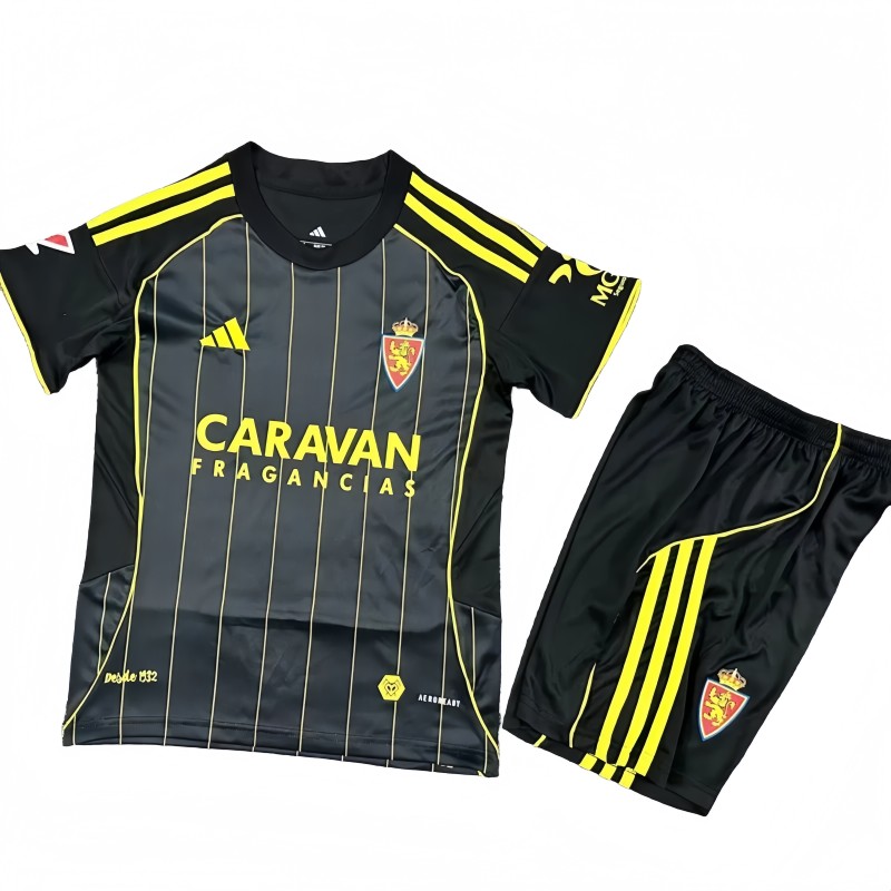 2025-26 Kids Zaragoza away black soccer jersey