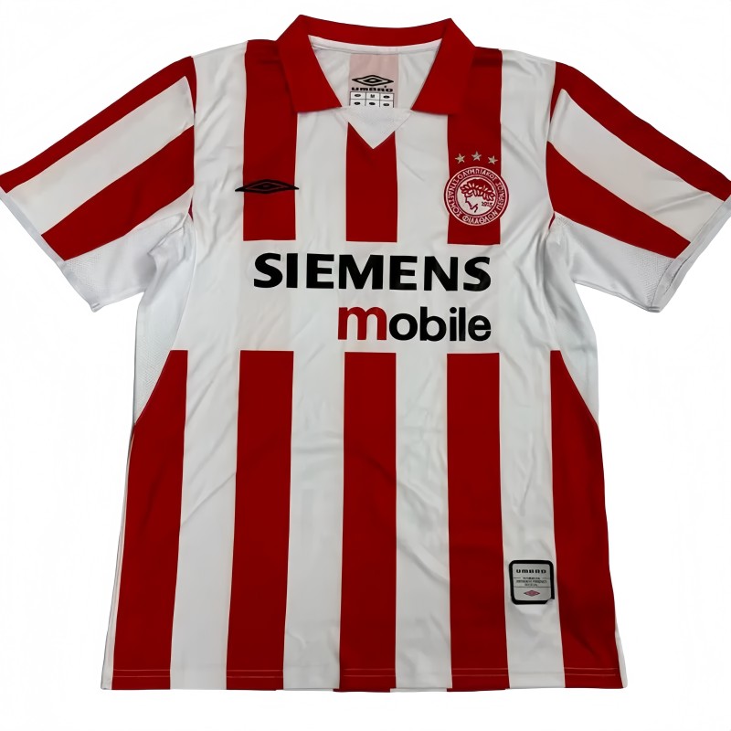 2004-2005 Mens Olympiacos Home Retro Soccer Jersey