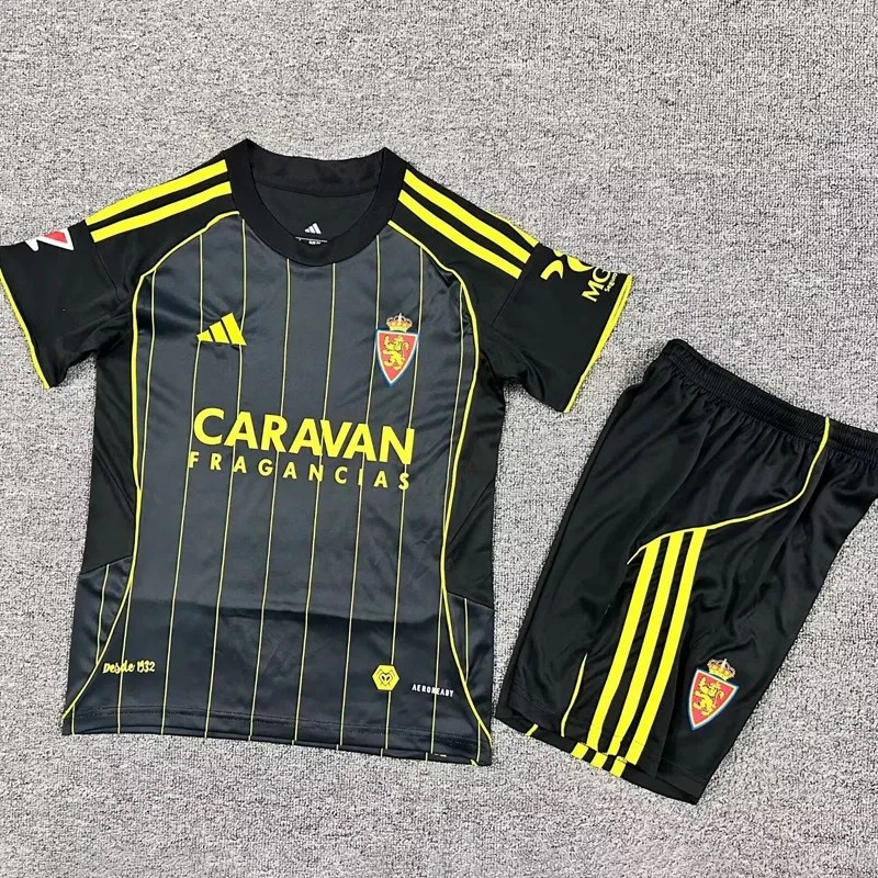2025-26 Kids Zaragoza away black soccer jersey
