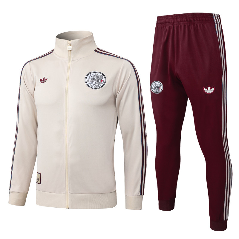 2025-26 Mens Ajax beige Jacket Tracksuit