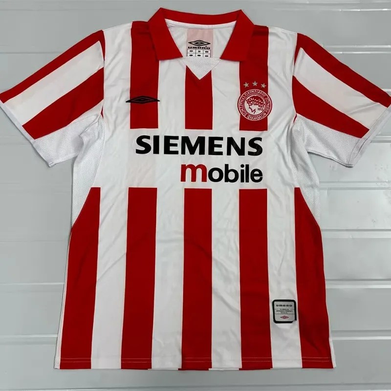 2004-2005 Mens Olympiacos Home Retro Soccer Jersey