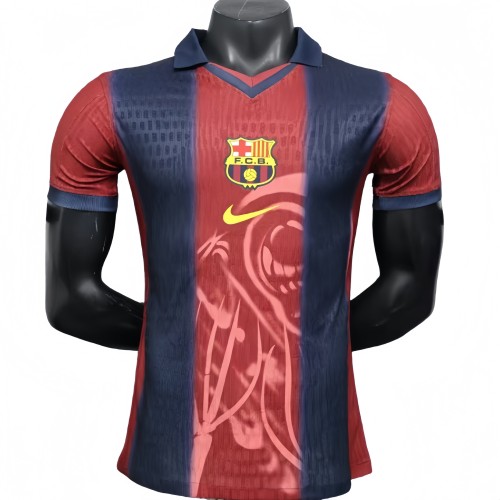 2025-26 Mens Barcelona Special Edition  red blue Player version soccer Jersey