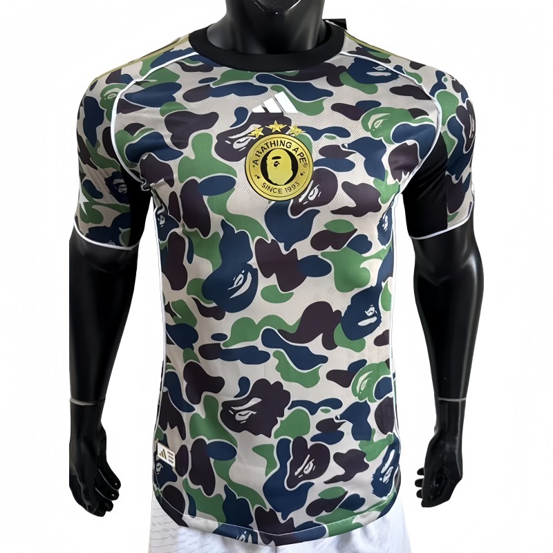 2025-26 Mens  Bathing APE Green Special Edition Player Version soccer jersey