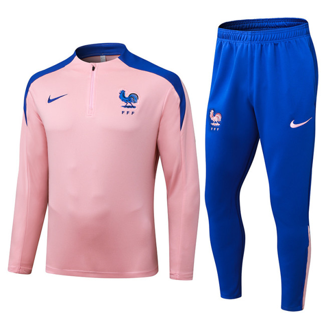 2025-26  Mens  France pink Half Pull Tracksuit