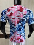 2025-26 Mens  Bathing APE Blue Pink Special Edition Player Version soccer jersey
