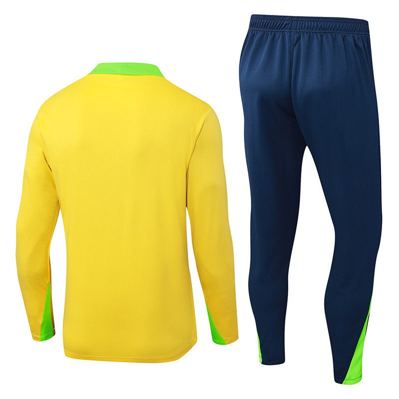 2025-26 Mens Brazil yellow Half-pull Tracksuit
