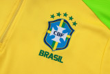 2025-26 Mens Brazil yellow Half-pull Tracksuit