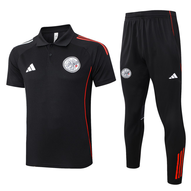 2025-26 Mens Ajax black  polo Tracksuit