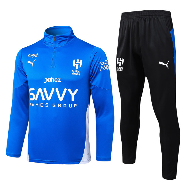 2025-26 Mens Al-Hilal blue Half Pull Tracksuit