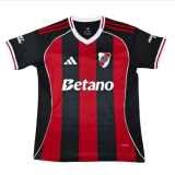 2025-26 Mens River Plate away Black red  Soccer Jersey