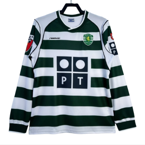 2001-03 Mens  Real Betis home long sleeve Retro Soccer Jersey