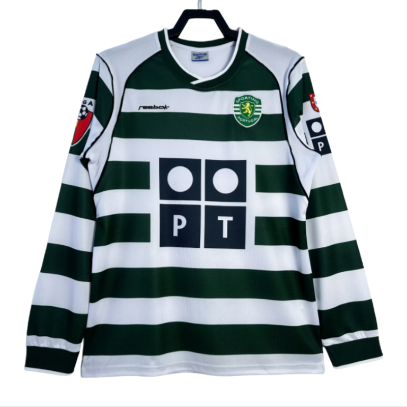 2001-03 Mens  Real Betis home long sleeve Retro Soccer Jersey