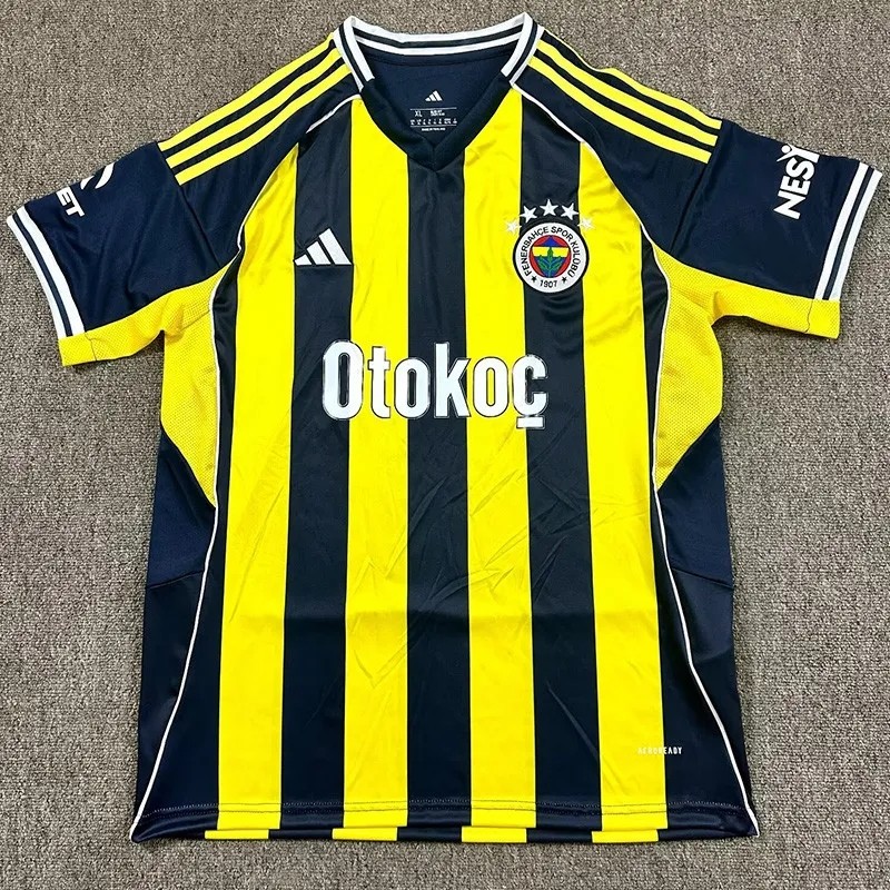 2025-26 Mens Fenerbahce Home Fans Soccer Jersey (全广告)