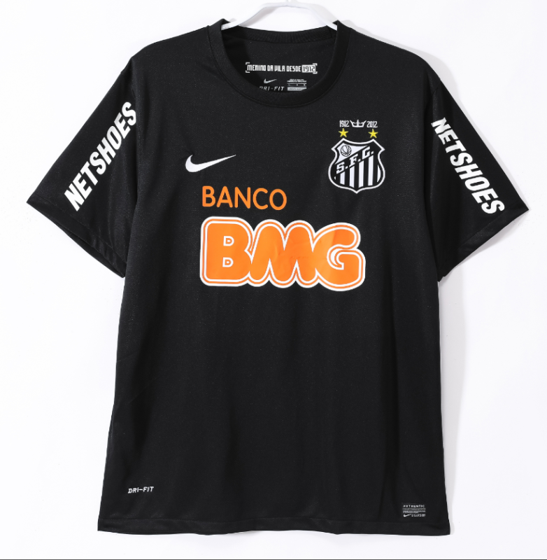 Retro  Santos black Jersey Mens 2012-13
