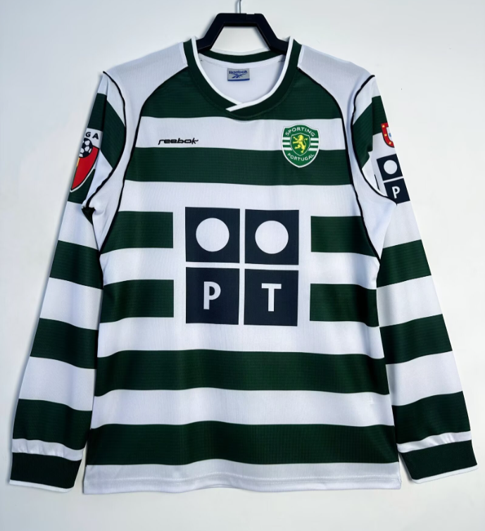 2001-03 Mens  Real Betis home long sleeve Retro Soccer Jersey