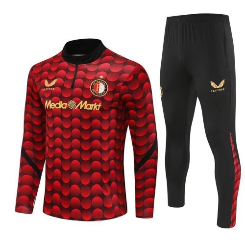 2025-26  Mens Feyenoord red Half Pull Tracksuit
