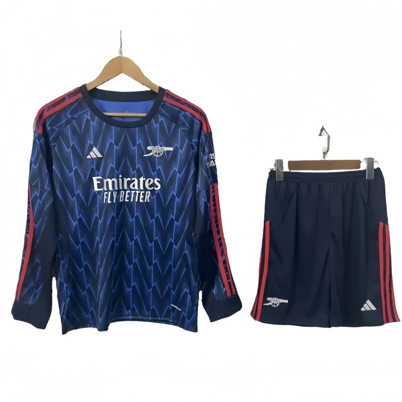 2025-26 KIDS Arsenal blue away long sleeve soccer  jersey