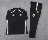 2025-26 Mens Real Betis black Half Pull Tracksuit