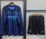2025-26 Mens Inter Milan home Long Sleeve Shorts Training Suit