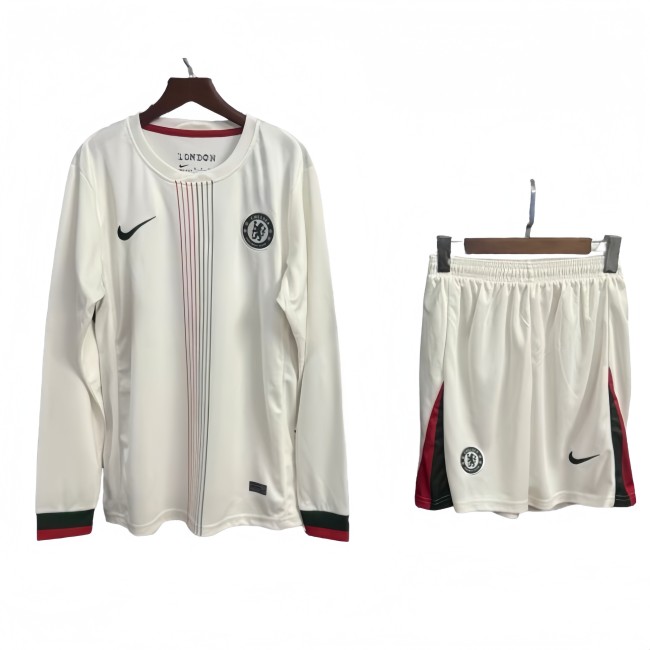 2025-26 Mens Chelsea away Long Sleeve Shorts Training Suit