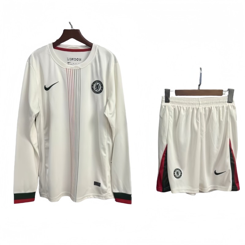 2025-26 Mens Chelsea away Long Sleeve Shorts Training Suit