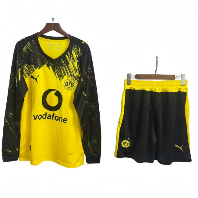 2025-26 Mens Borussia Dortmund home Long Sleeve Shorts Training Suit