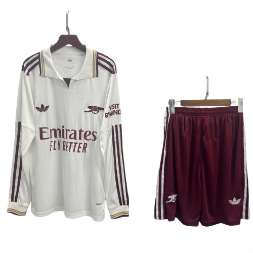 2025-26 Mens Arsenal Third  away Long Sleeve Shorts Training Suit