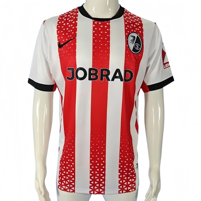 2025-26 Mens SC Freiburg Home red white Soccer Jersey
