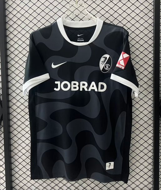2025-26 Mens SC Freiburg away black  Soccer Jersey
